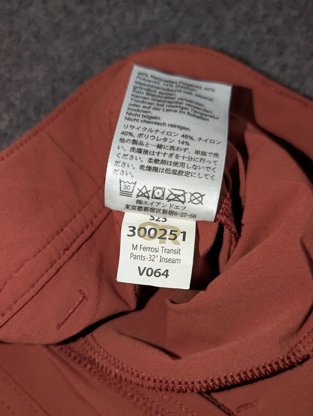 Outdoor Research Ferrosi Transit Pant Rust Orange Mens 31
